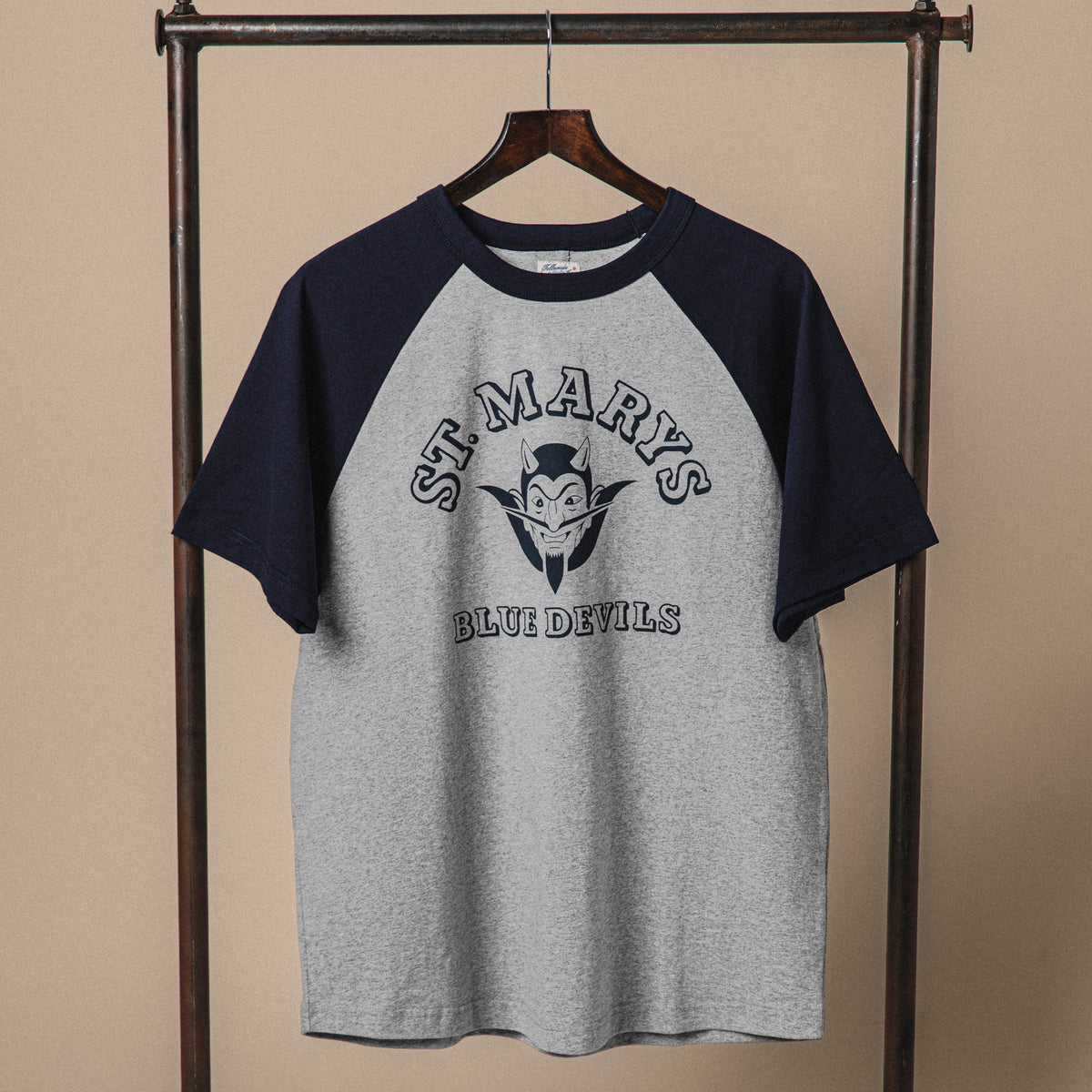 TELLURIDE SPINE RAGLAN TEE ST. MARY - GREY/NAVY