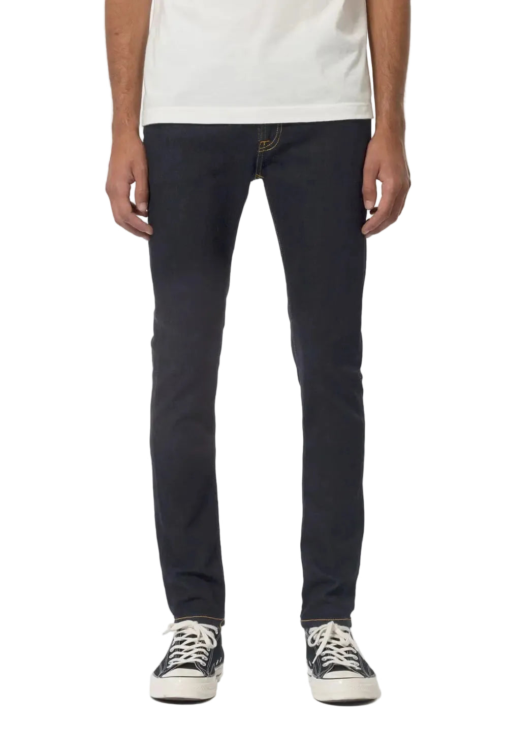 Nudie Jeans Skinny Lin — Dry Deep Orange — front view
