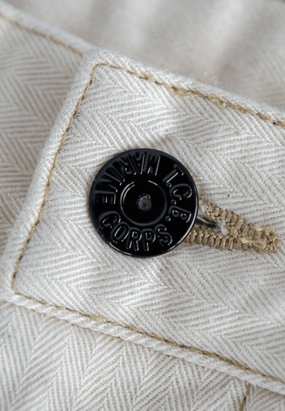 TCB Jeans 40'S Usmc Shorts Ecru Herringbone 10 Oz — Ecru — view 4