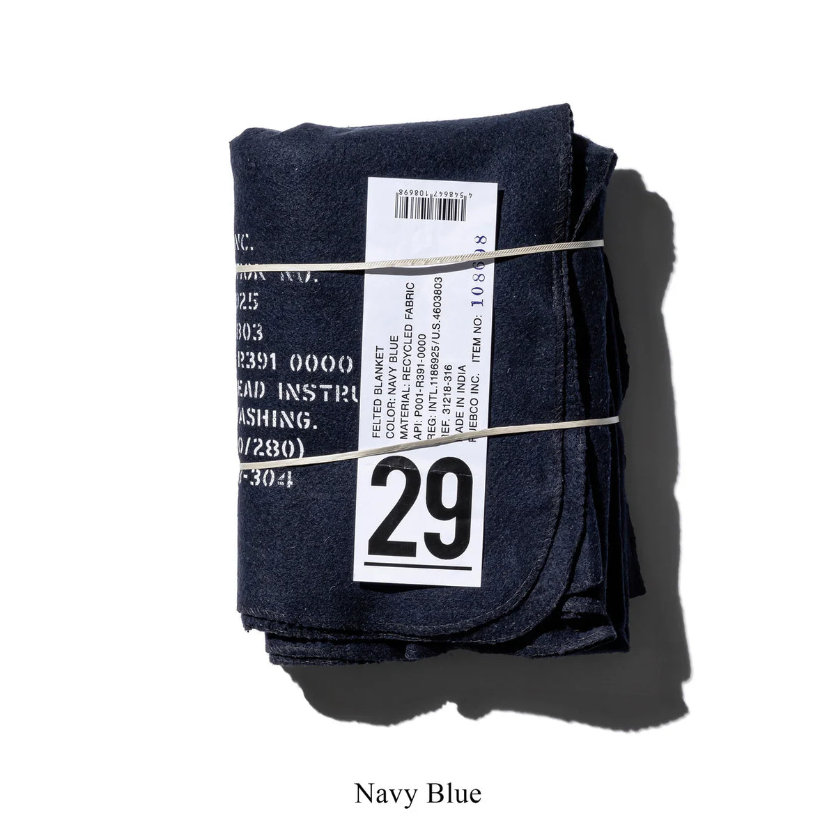 Puebco Felted Blanket — Navy Blue — front view