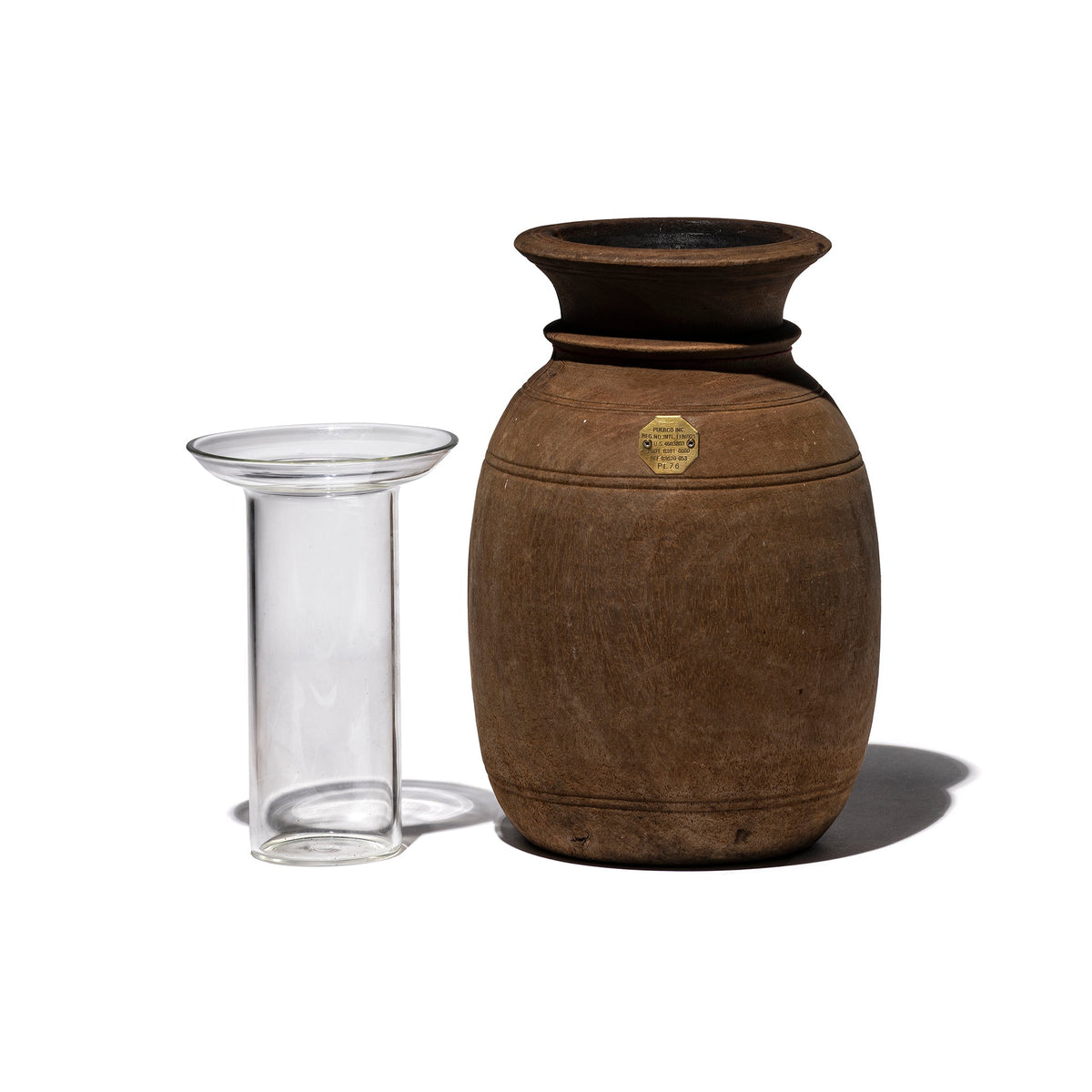 Puebco Vintage Wooden Pot W/Glass Cylinder — view 6