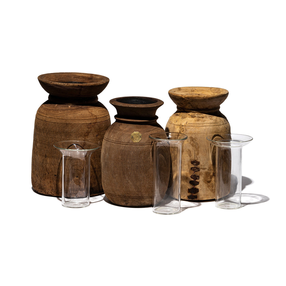 Puebco Vintage Wooden Pot W/Glass Cylinder — view 2