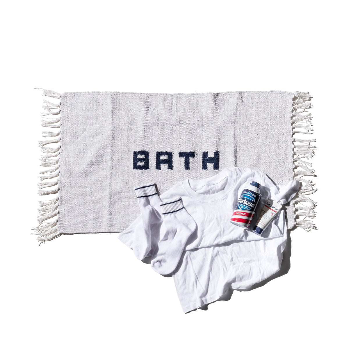 Puebco Handloomed Recycle Yarn Bath Mat — front view