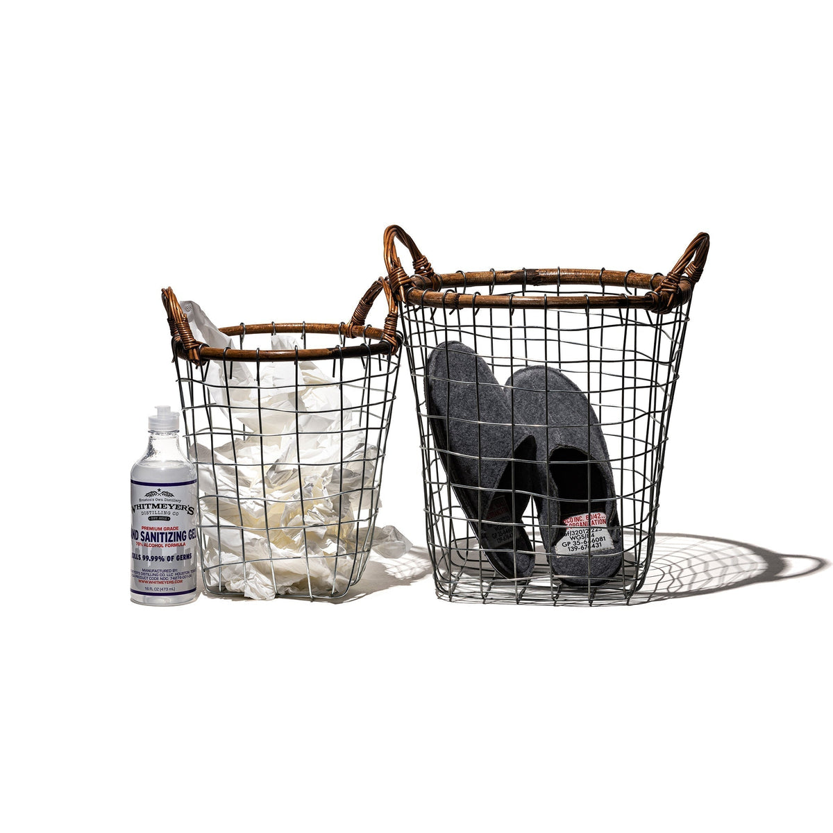 Puebco Rattan Top Wire Basket / Small — view 2
