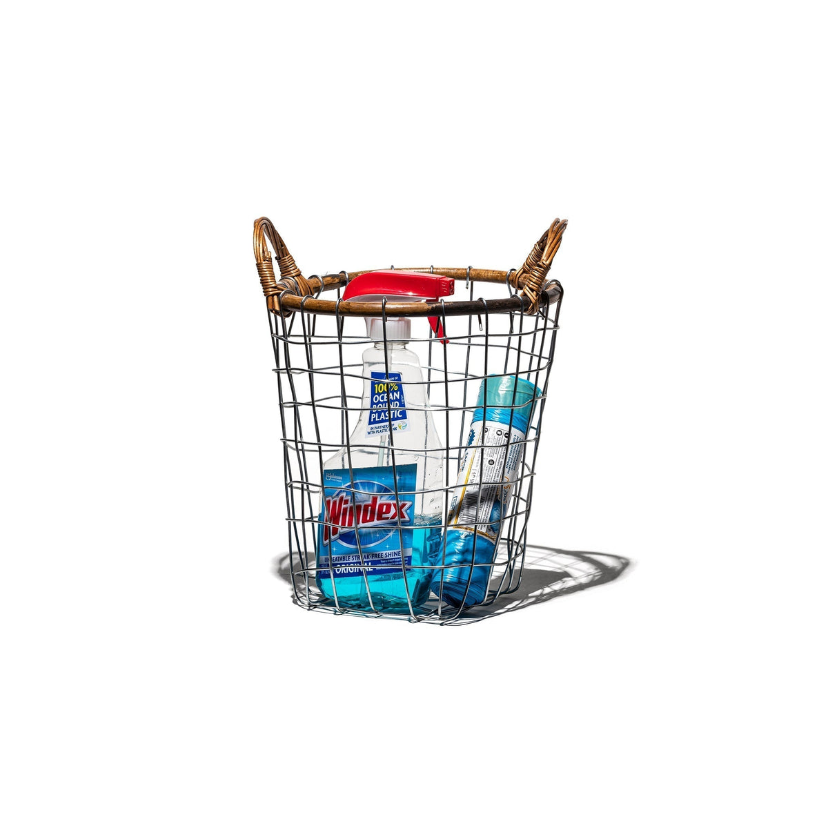 Puebco Rattan Top Wire Basket / Small — front view