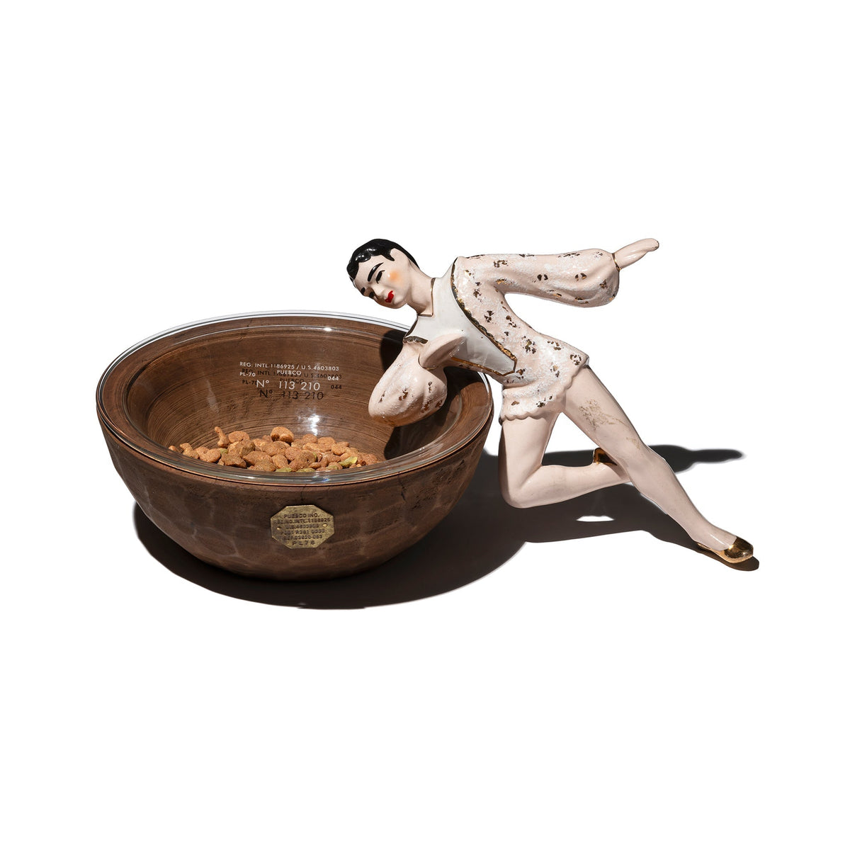 Puebco Vintage Wooden Bowl With Glass — front view