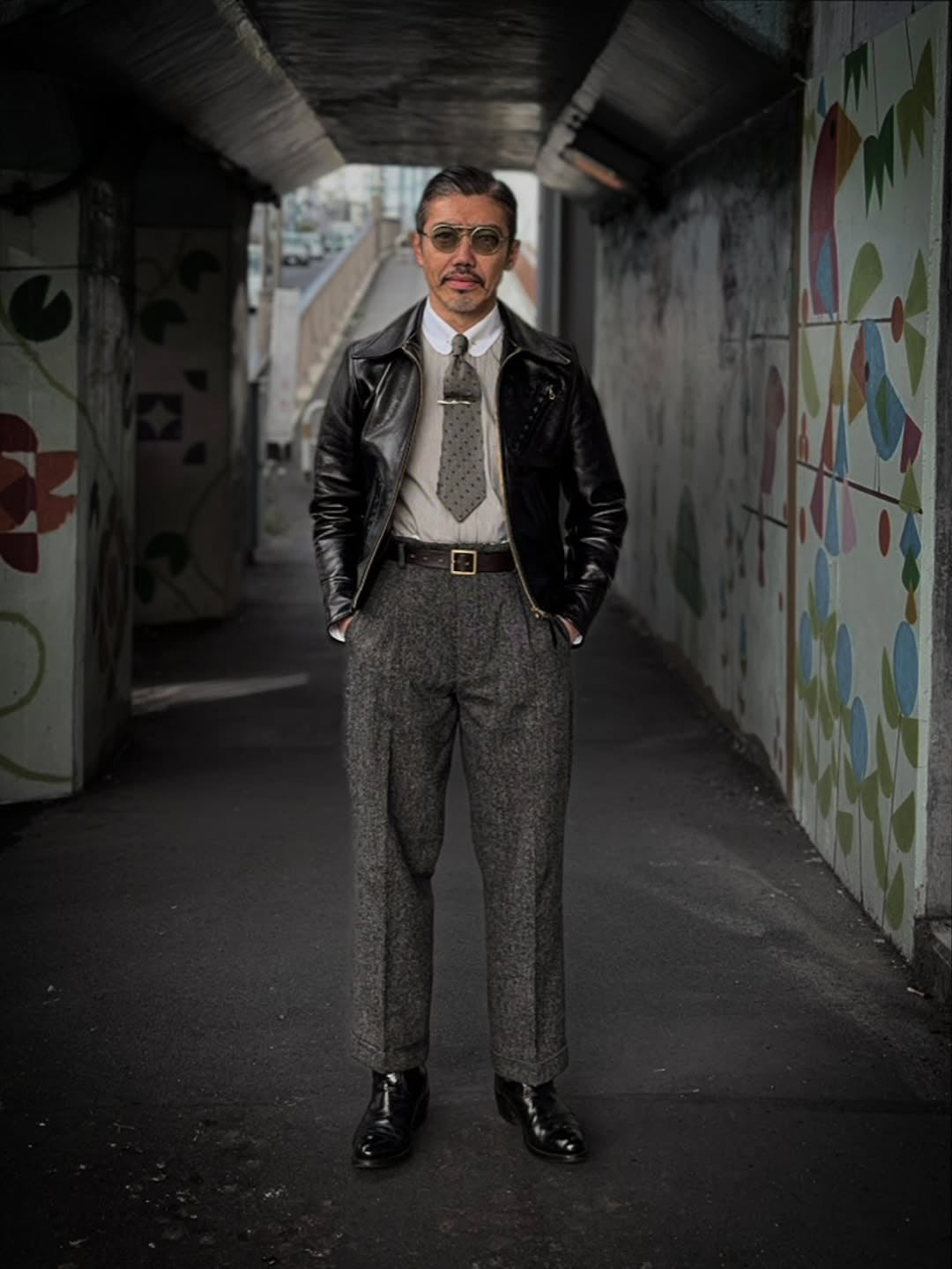 Dry Bones High Back Black Chambray Work Trousers — Black — view 8