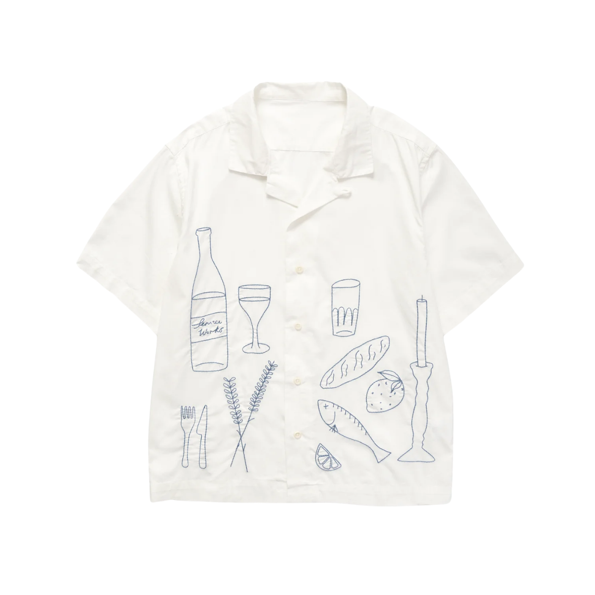 Service Works Light Twill Picnic Shirt — Off White — front view