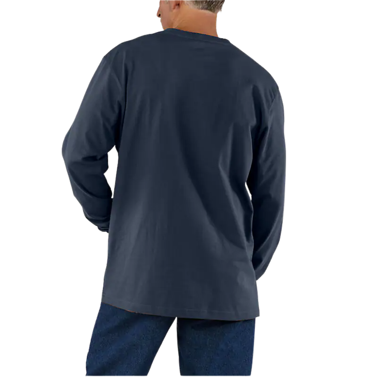 Carhartt Loose Fit Heavyweight Long-Sleeve Pocket T-Shirt — Navy — view 2