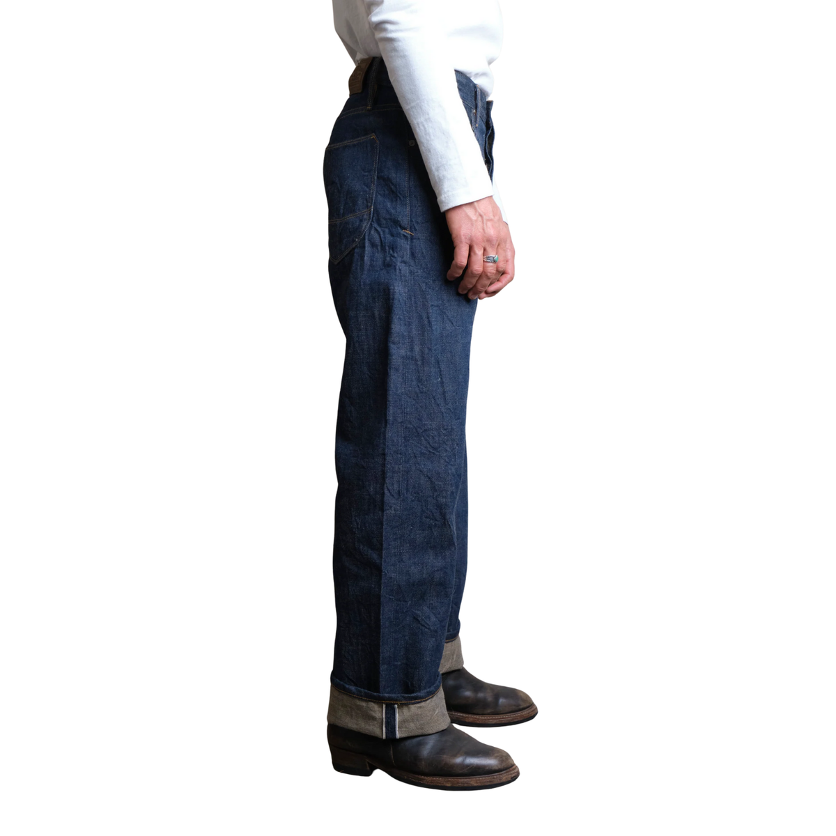 Freenote Modesto Straight Cut 13 Ounce — Natural Rinsed Denim — view 3