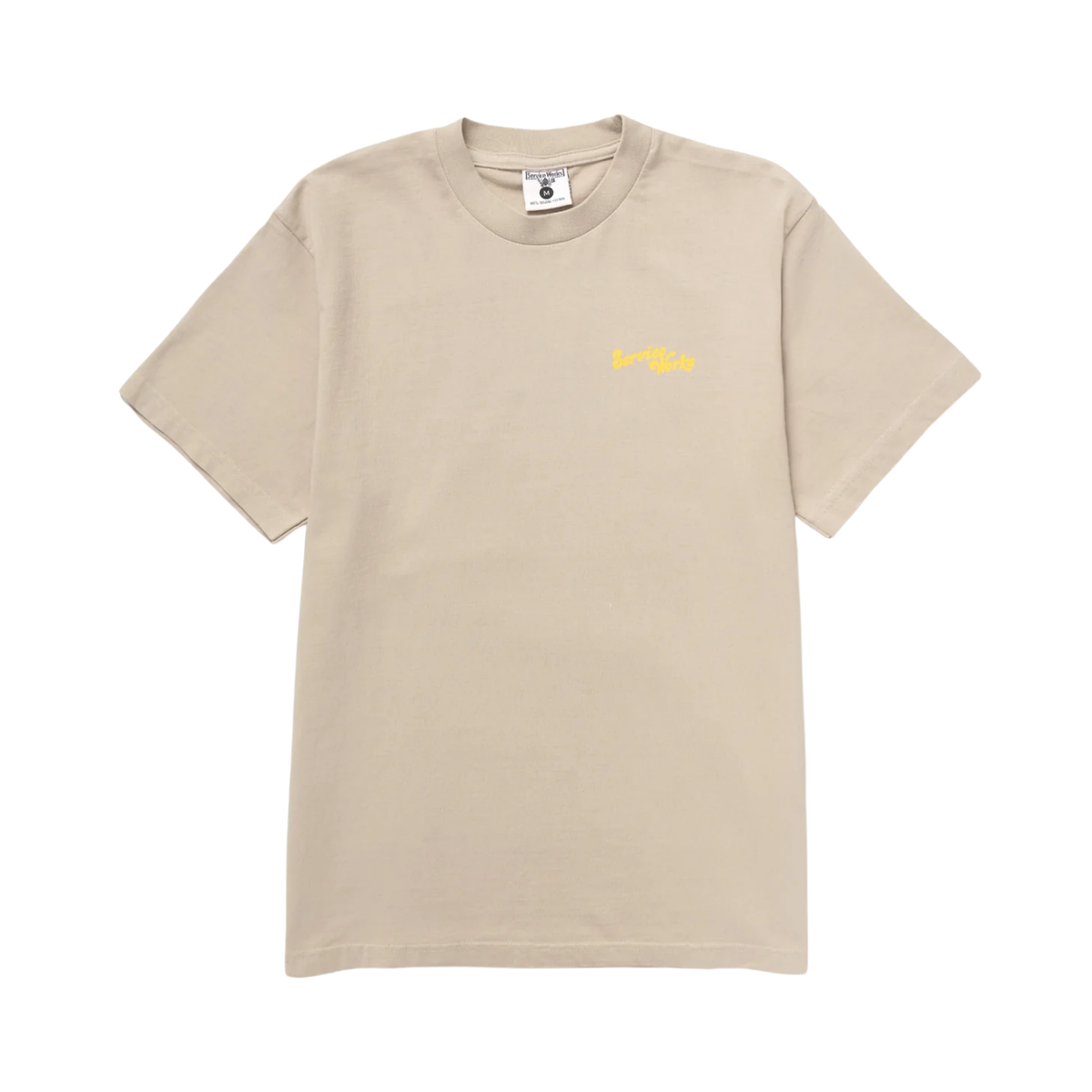 Service Works Work + Pleasure Tee — Stone — front view