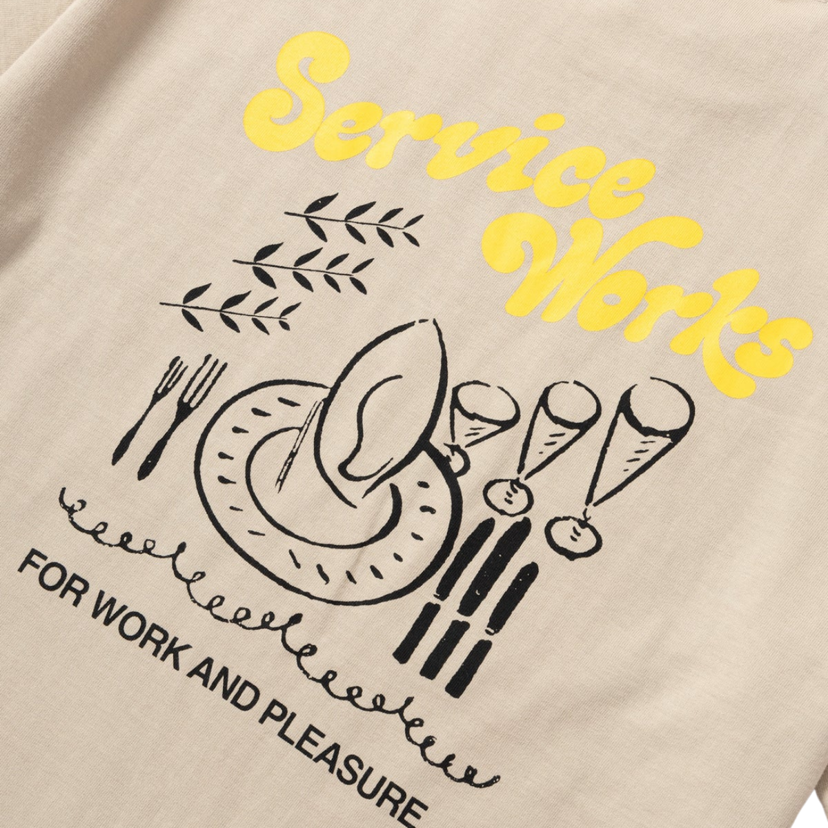 Service Works Work + Pleasure Tee — Stone — view 7