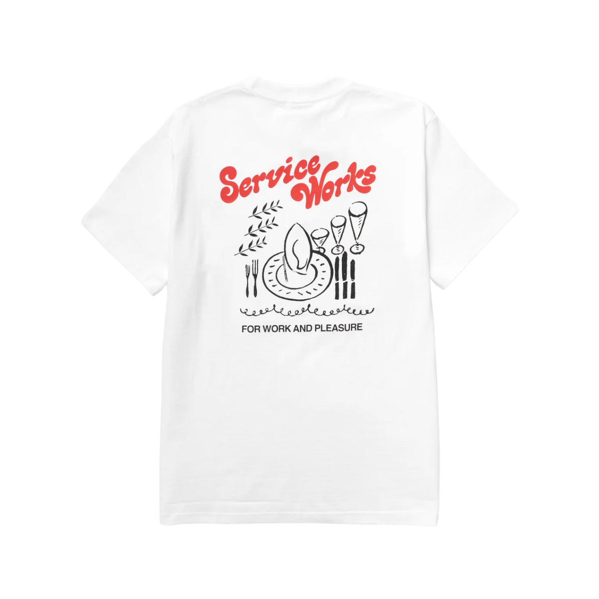 Service Works Work + Pleasure T-Shirt — White — view 2