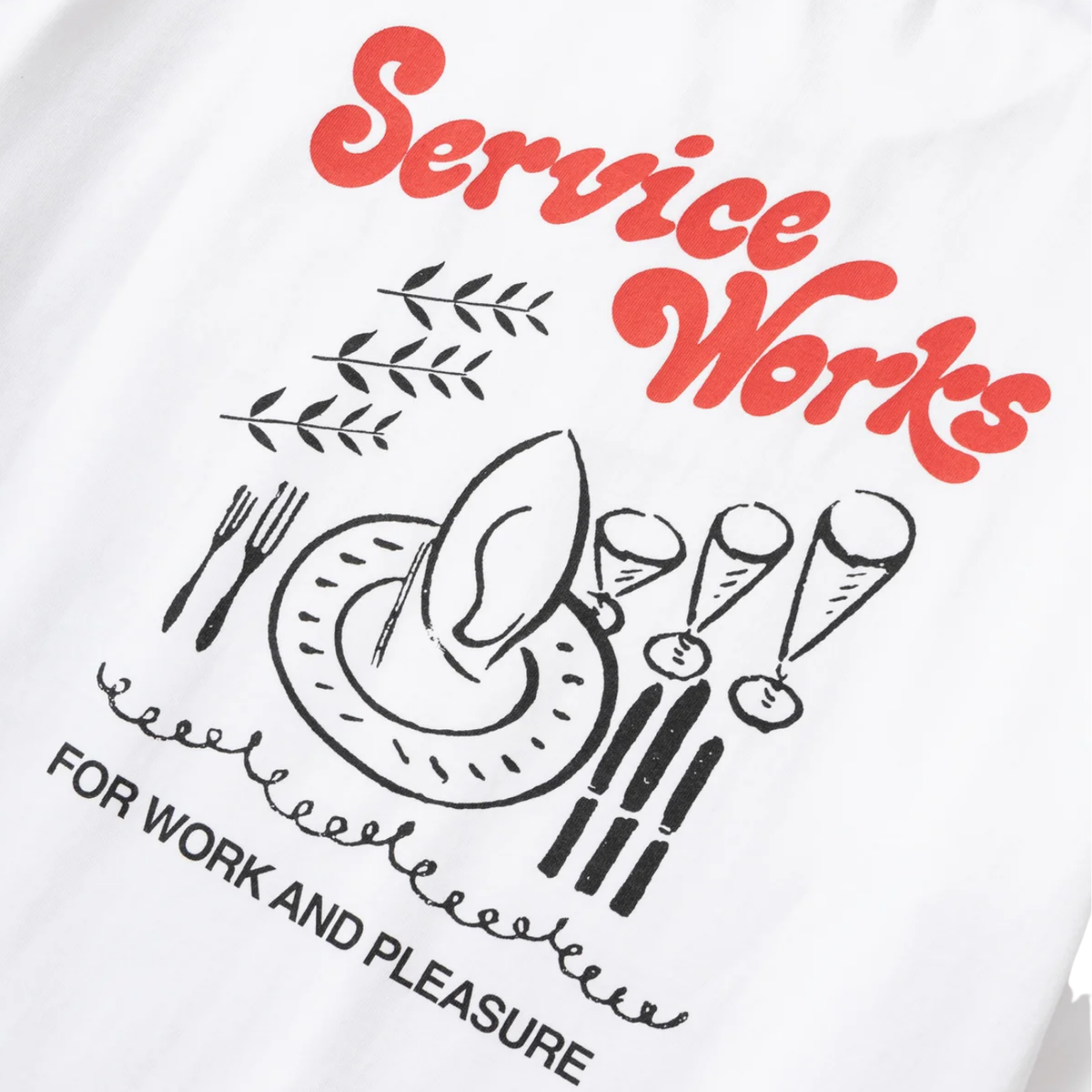 Service Works Work + Pleasure T-Shirt — White — view 7