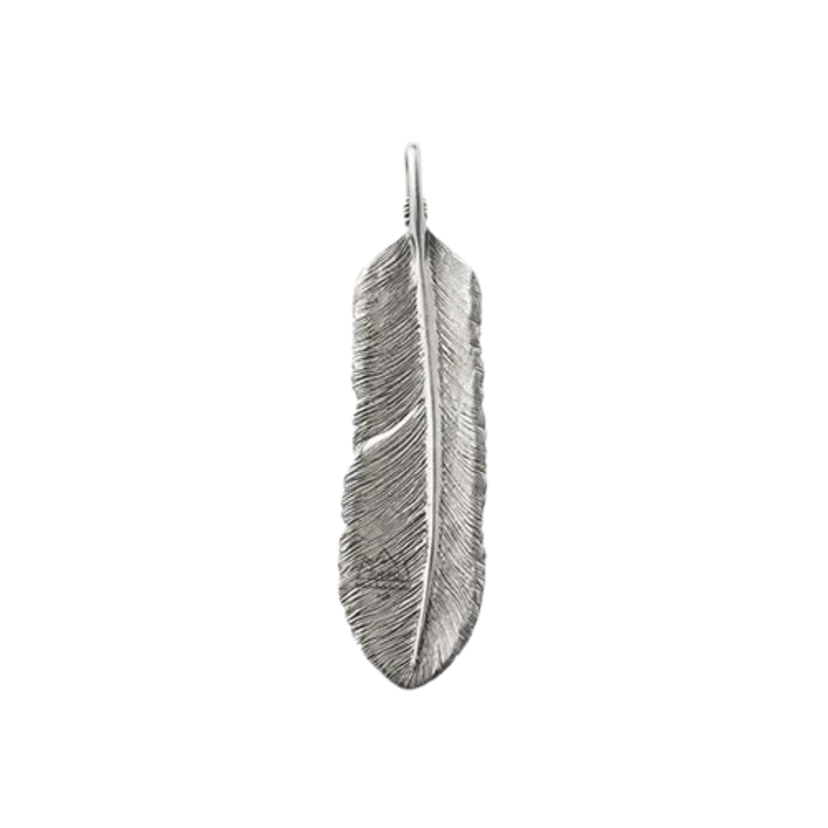 Saad Feather (facing Left) Natural Turquoise Stone Pendant Top — No Color — view 3