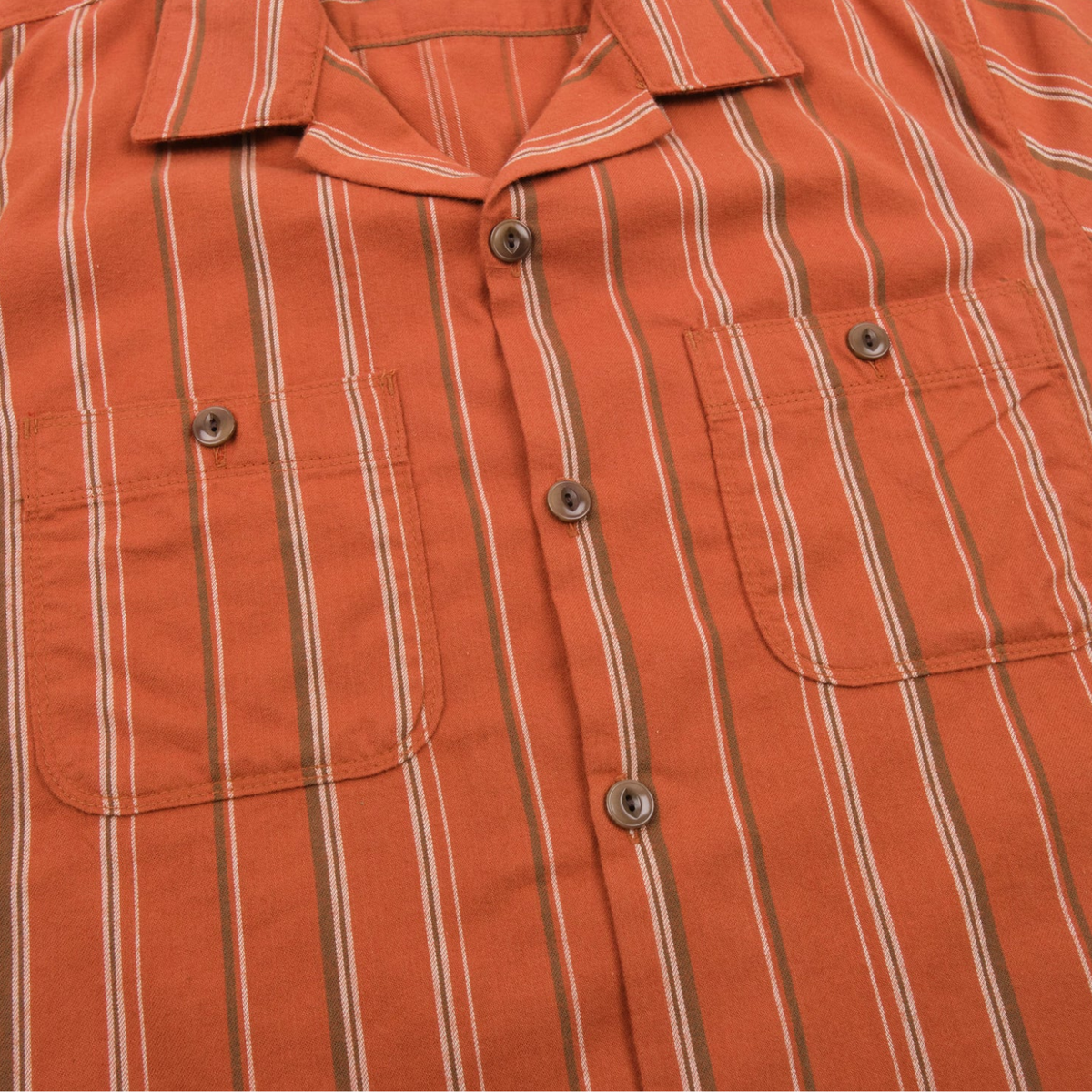 Freenote Dayton Short Sleeve — Orange Stripe — view 5