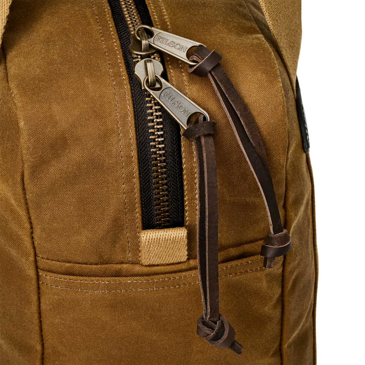 Filson Tin Cloth Zipper Tote Bag — Dark Tan — view 5