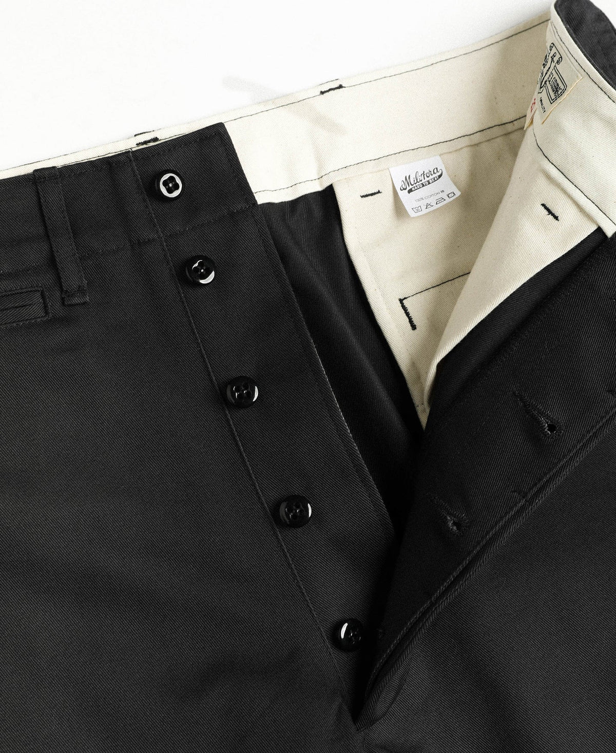 MILITORA LOT 827 1940S USN CHINO TROUSERS - VINTAGE BLACK