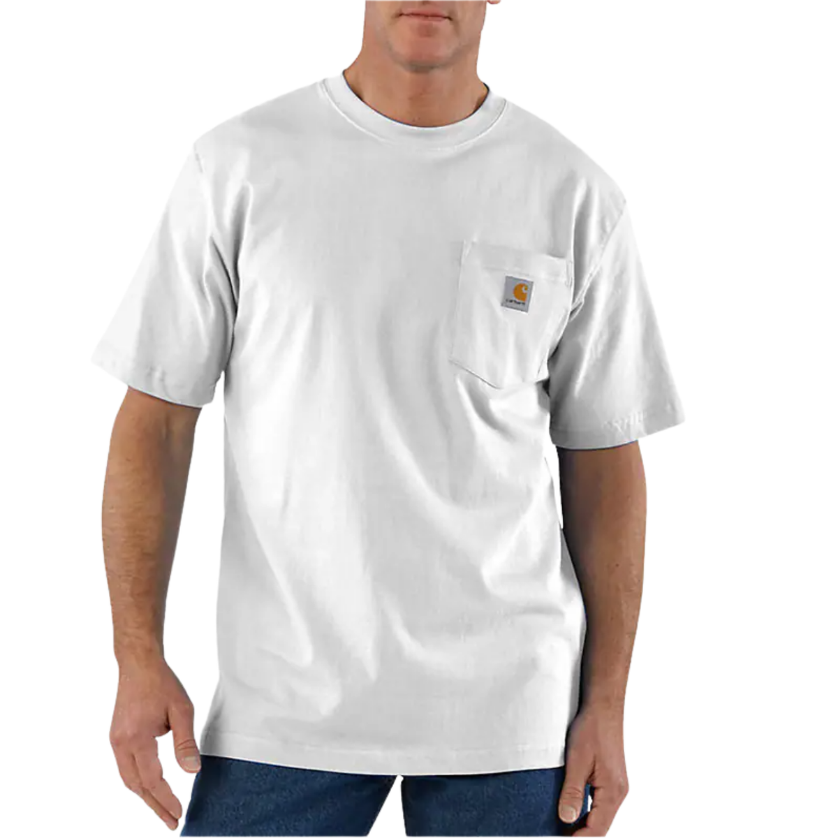 Carhartt Loose Fit Heavyweight Short-Sleeve Pocket Tee — White — front view