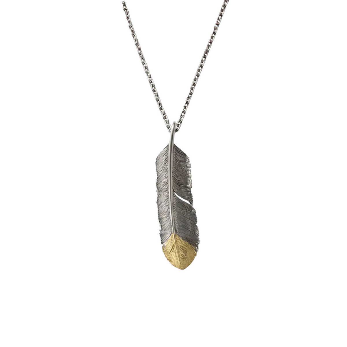 Saad Feather (facing Left) Silver 925 Pendant Top — No Color — front view