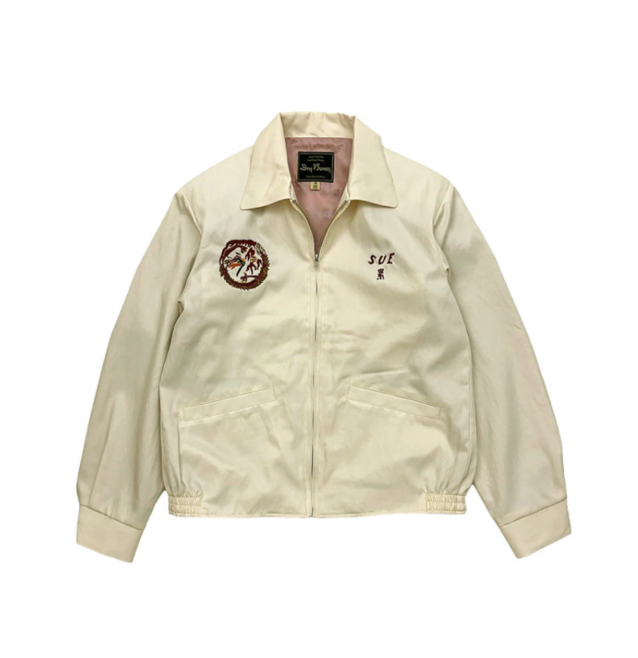 Dry Bones Embroidered Jacket Dragon — Ivory — view 3