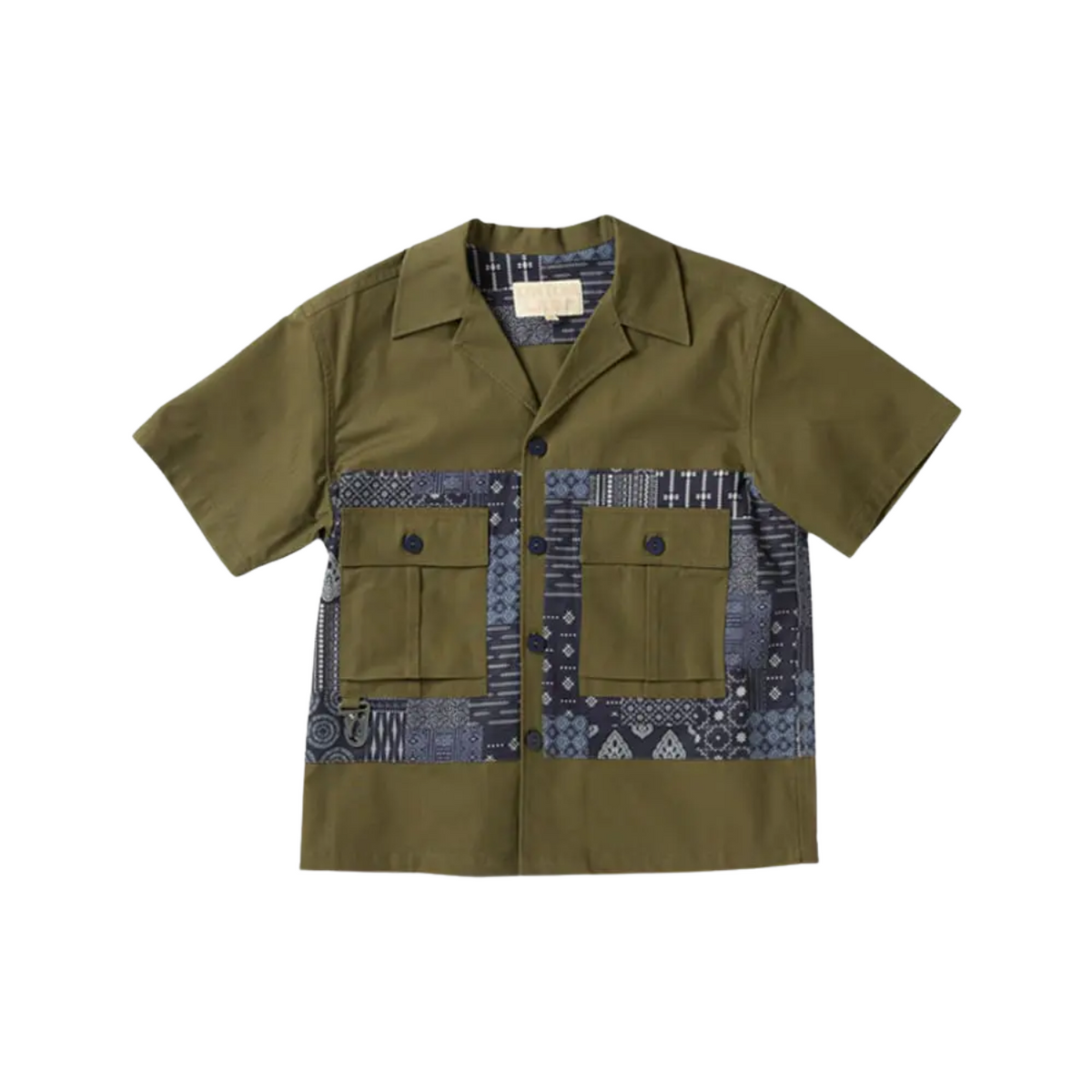 Union Labs Patch Up P43 Short Sleeve Shirt — Olive — front view