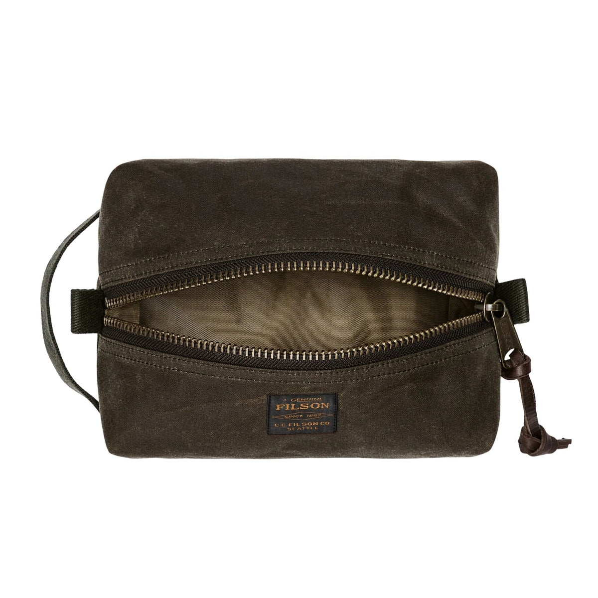 Filson Tin Cloth Travel Kit — Otter Green — front view