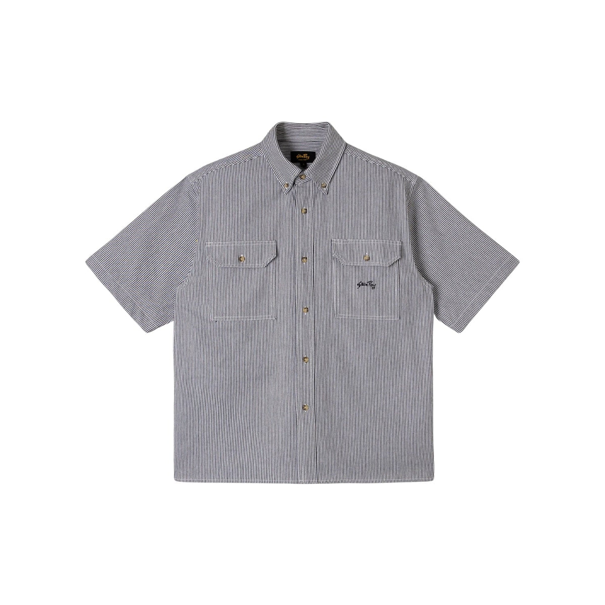 Stan Ray SS Work Shirt — Aged Hickory Stripe — front view
