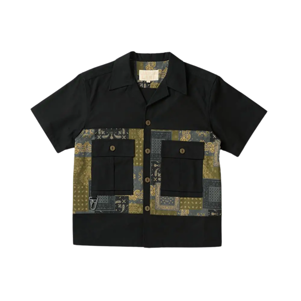 Union Labs Patch Up P43 Short Sleeve Shirt — Black — front view
