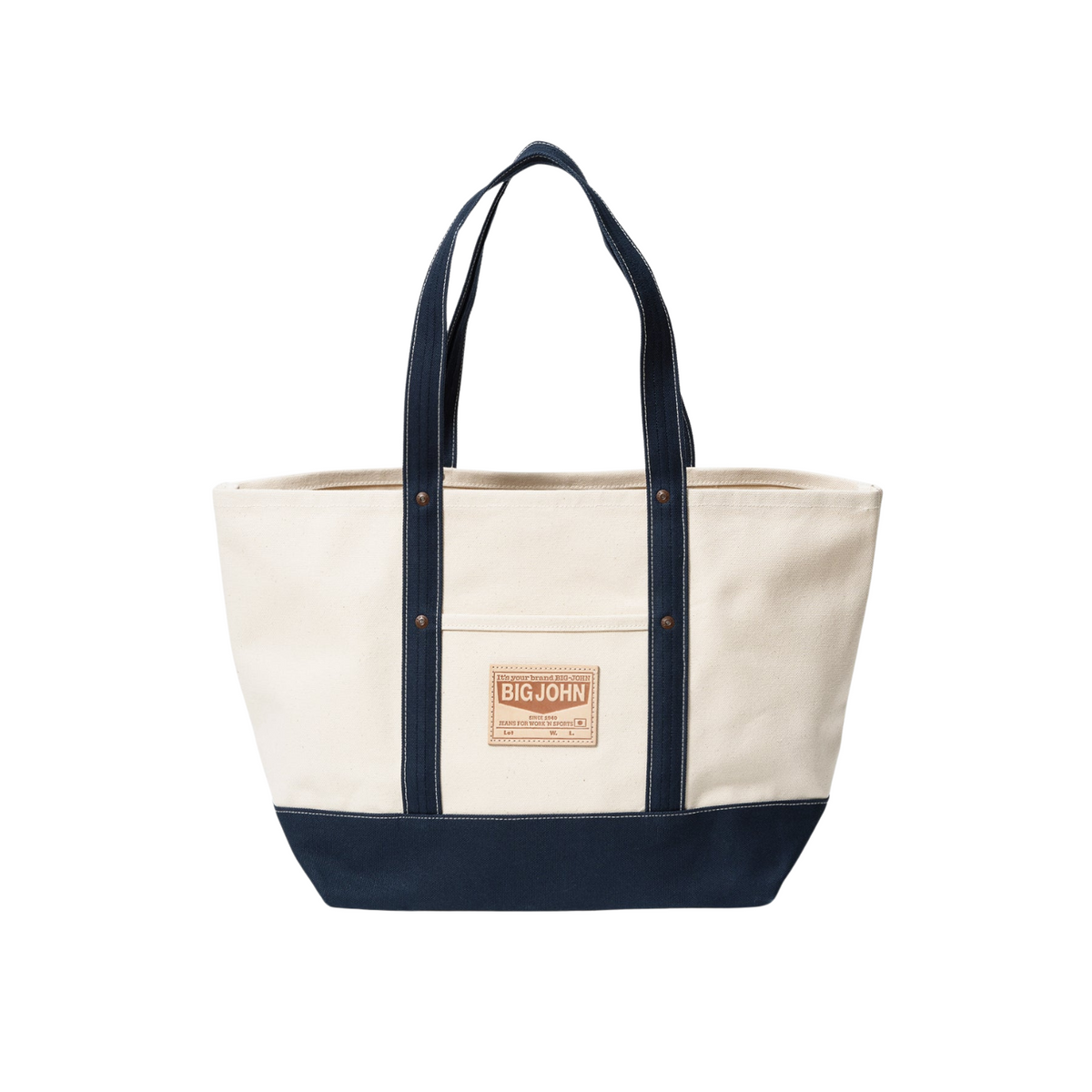 Big John VBTT45 Canvas Tote Bag — Kinari/Navy — front view