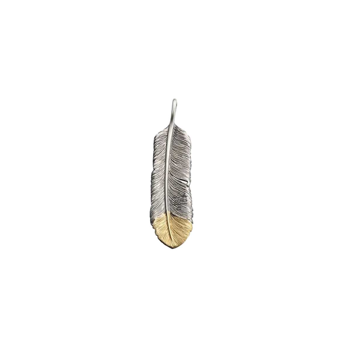 Saad Feather (facing Right) Silver 925 Pendant Top — No Color — view 2