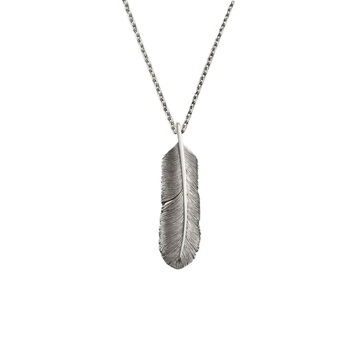 Saad Feather (facing Right) Silver 925 Pendant Top — No Color — front view