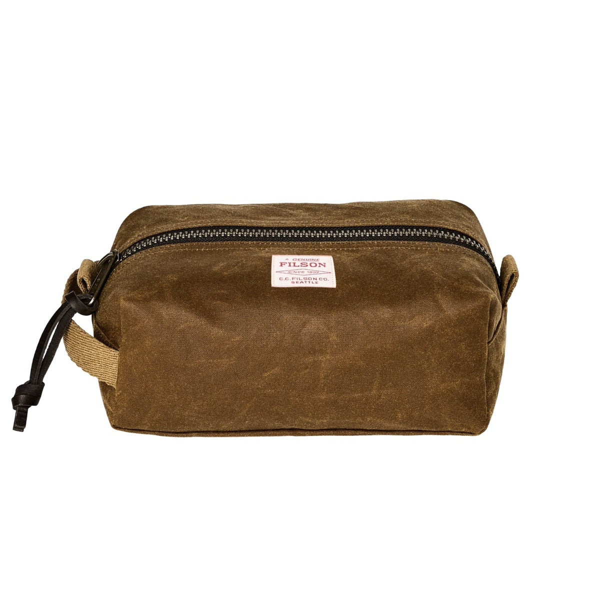Filson Tin Cloth Travel Kit — Dark Tan — front view