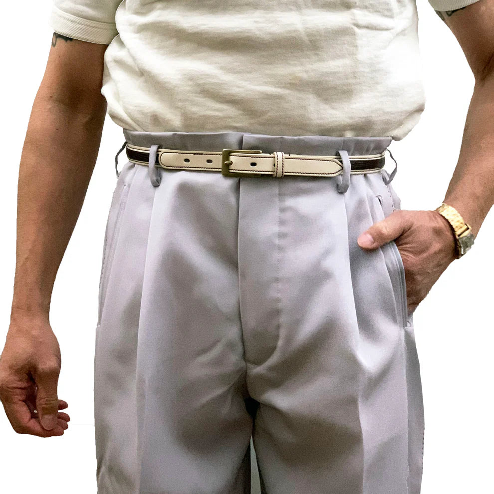 Dry Bones Lizard Emboss Belt — White/Brown — view 7