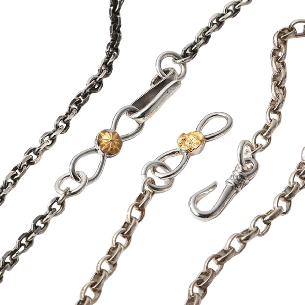 Saad Poppy End Pieces Silver 925 K24 Gold Plated Necklace Pieces_no Color — view 2