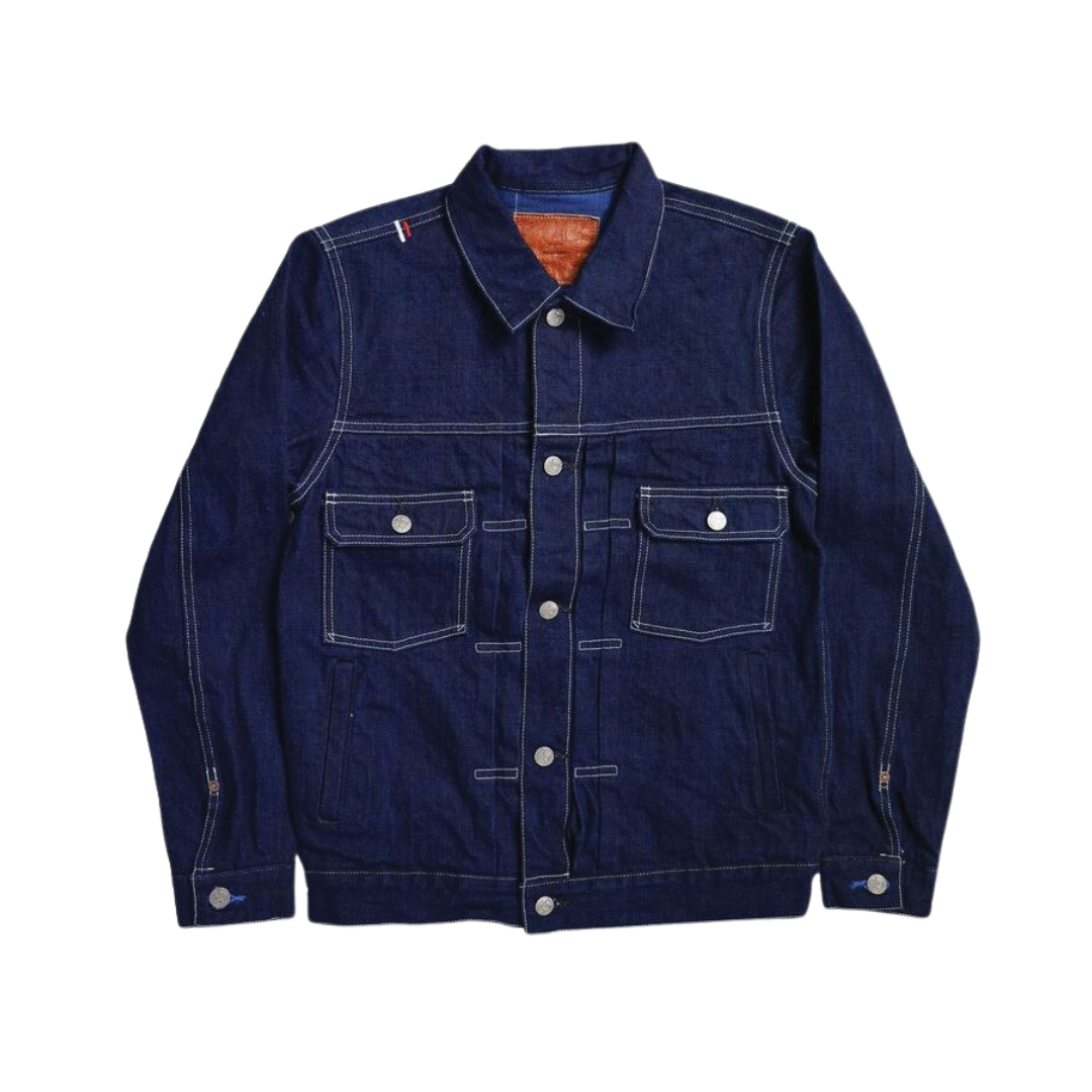 Tanuki Kakishibu Type 2 Jacket — Indigo X Kakishibu — front view