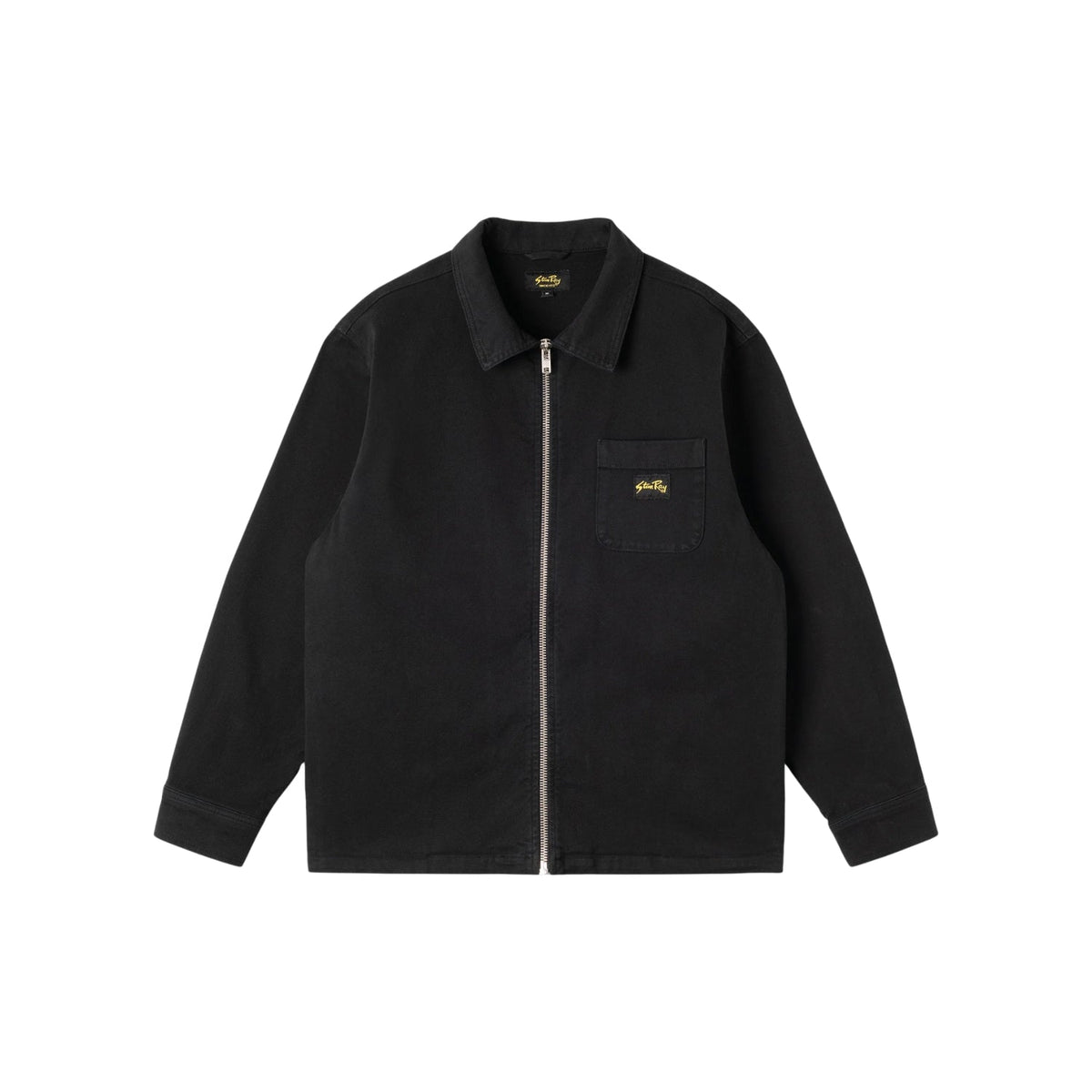 Stan Ray Zip Shirt — Washed Black Canvas — front view