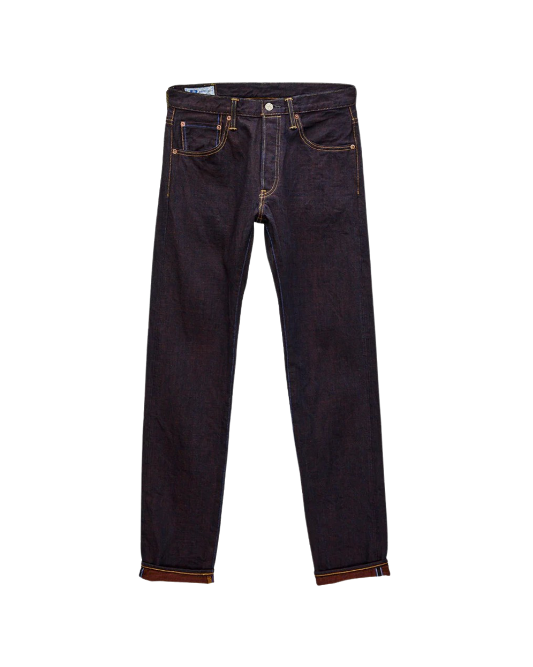 Tanuki Kakishibu High Tapered — Indigo X Kakishibu — front view