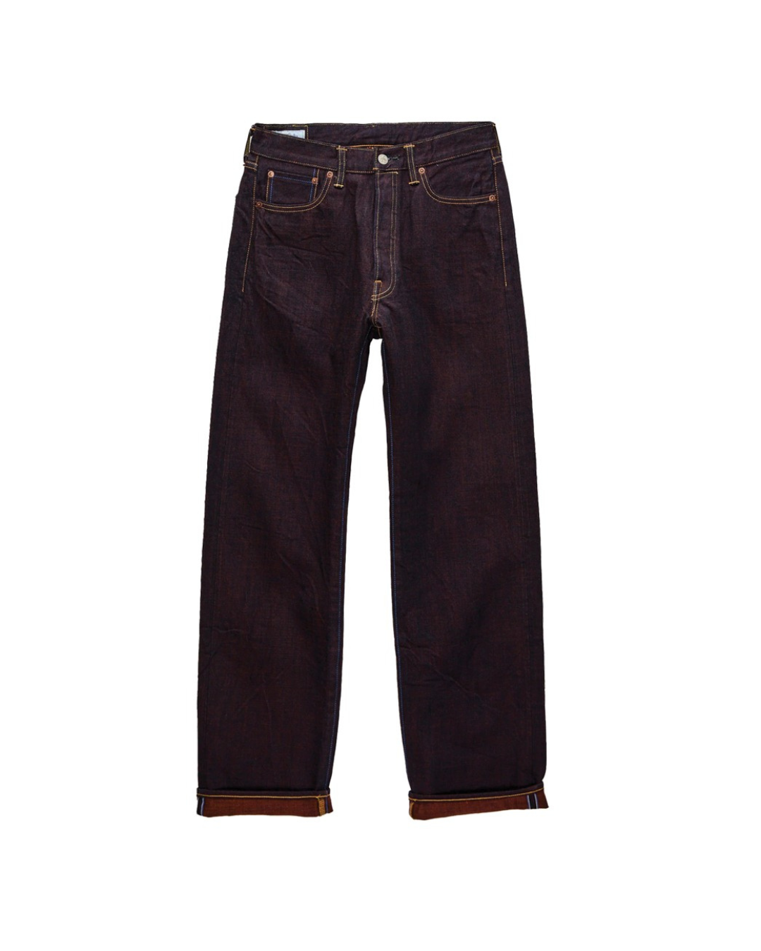 Tanuki Kakishibu Loose Straight — Indigo X Kakishibu — front view