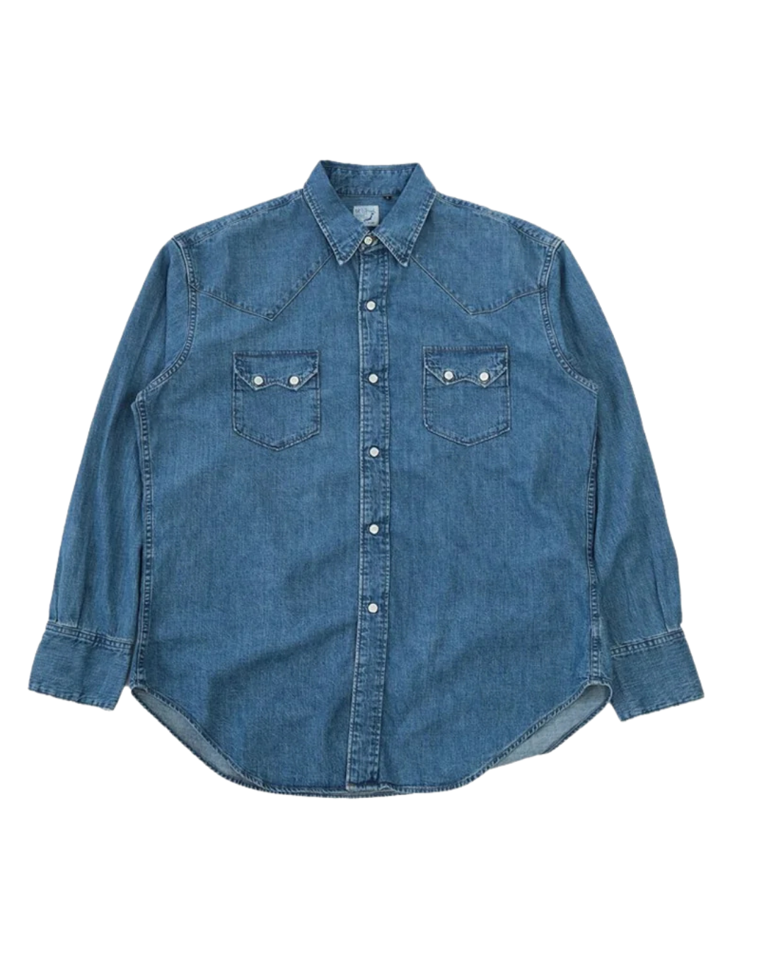 orSlow Western Shirt — Denim Used — front view