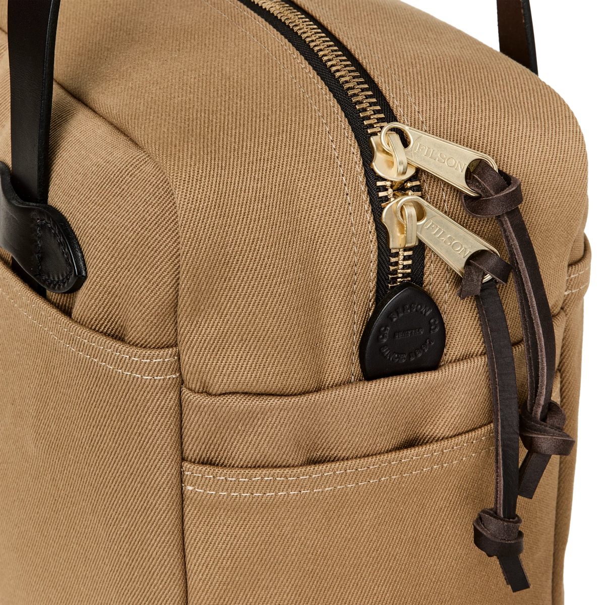 Filson Rugged Twill Zipper Tote Bag — Tan — view 4