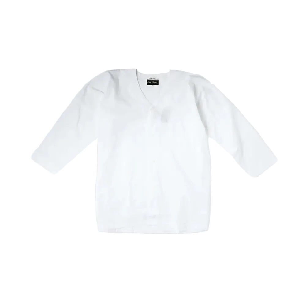 Dry Bones Koi-Guchi Shirt Plain — White — front view