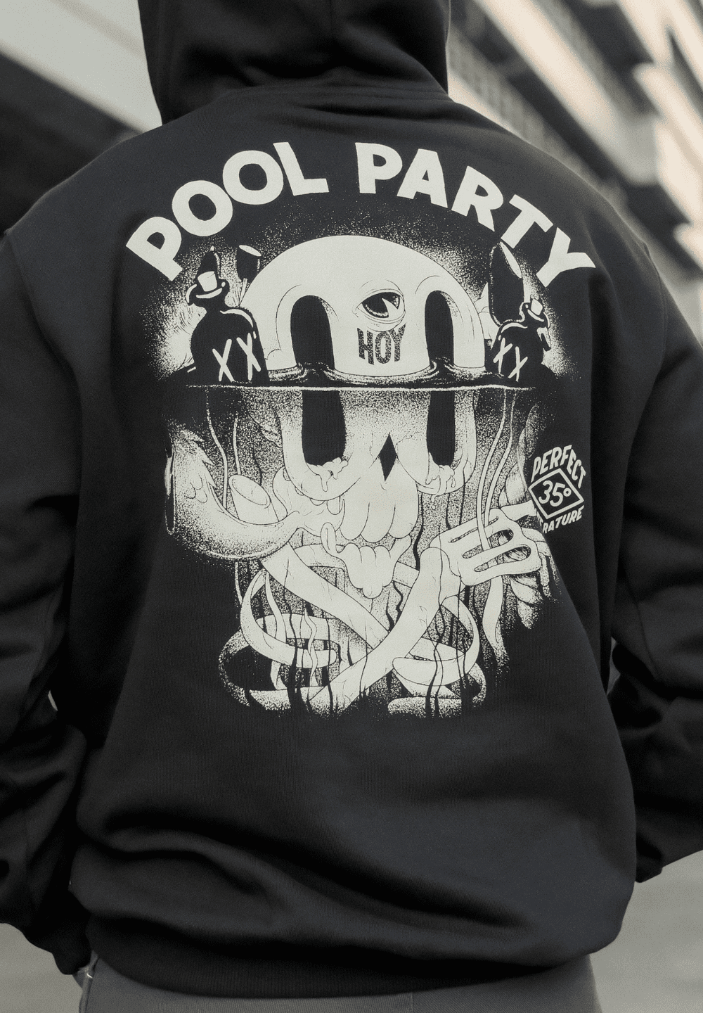The Dudes Pool Party Hoody — Black — view 4
