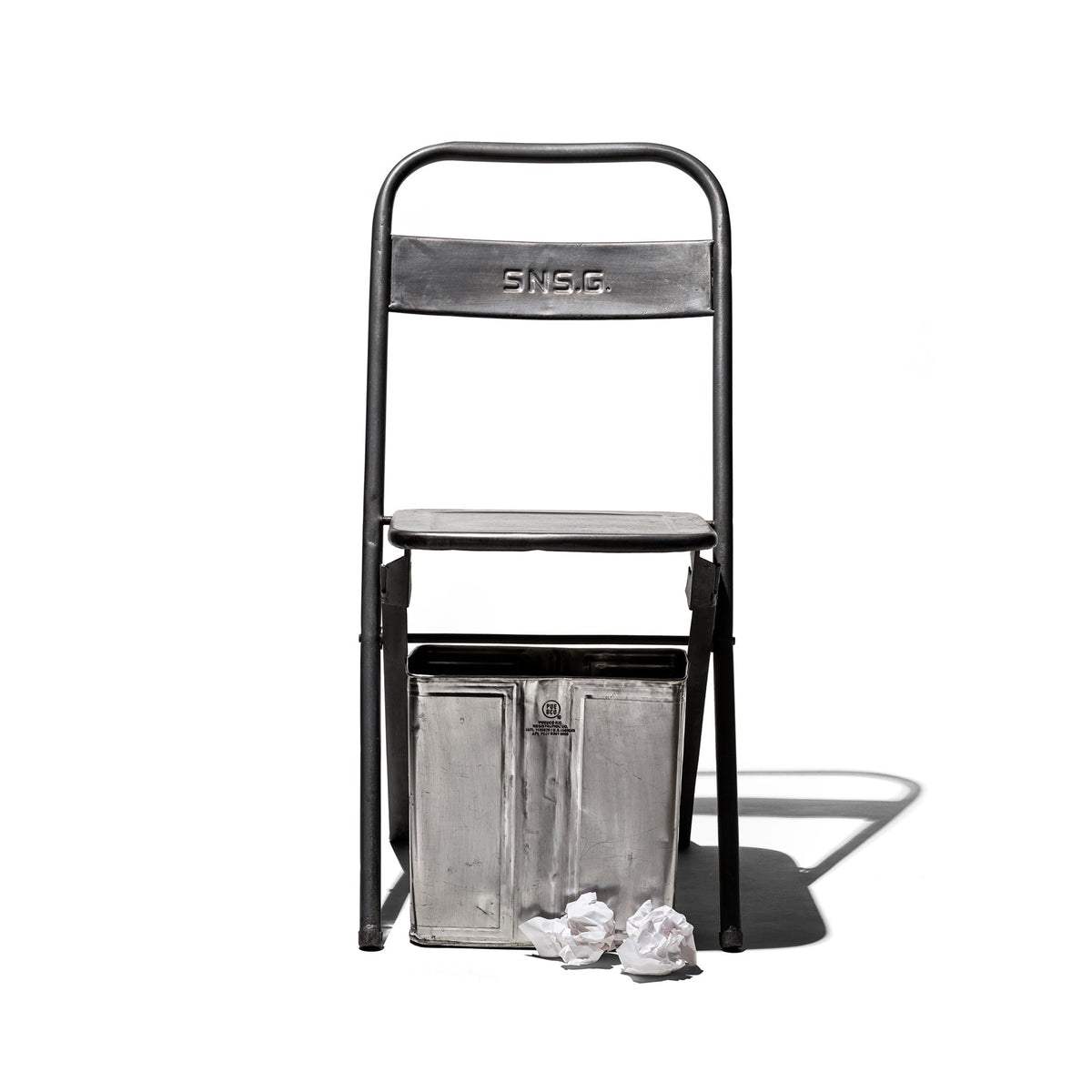 Puebco Recycle Steel Trash Can / Rectangle — view 2