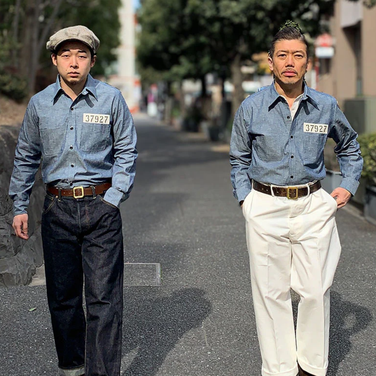 Dry Bones Chambray Work Shirt Andy — Blue — view 2