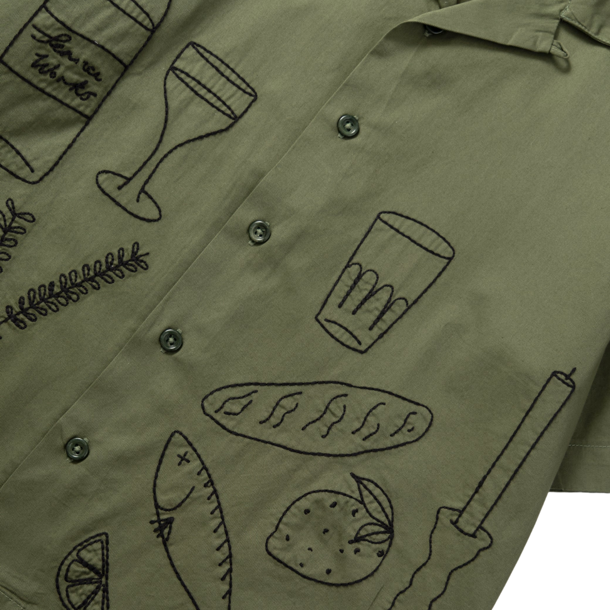 Service Works Light Twill Picnic Shirt — Olive — view 4