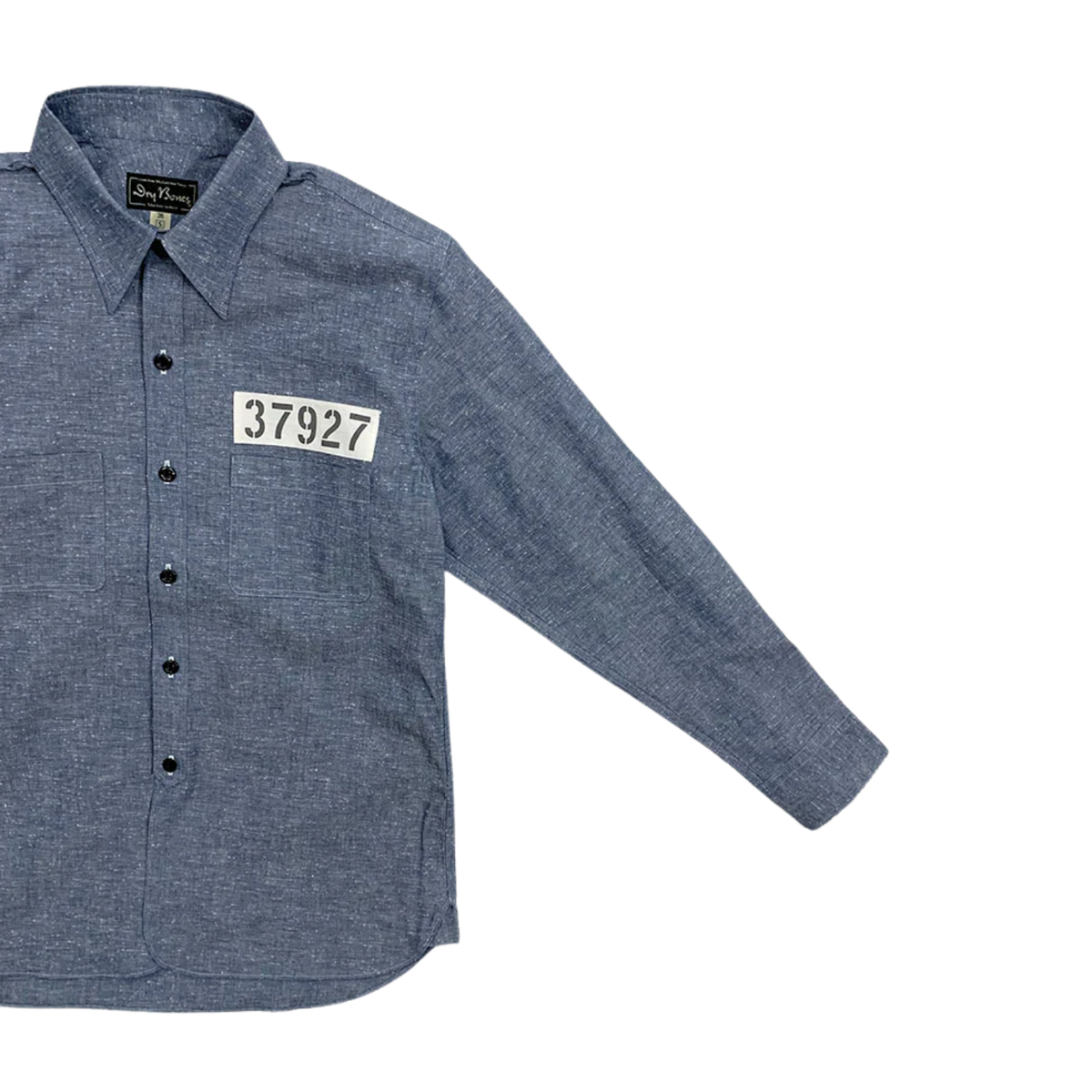 Dry Bones Chambray Work Shirt Andy — Blue — view 3