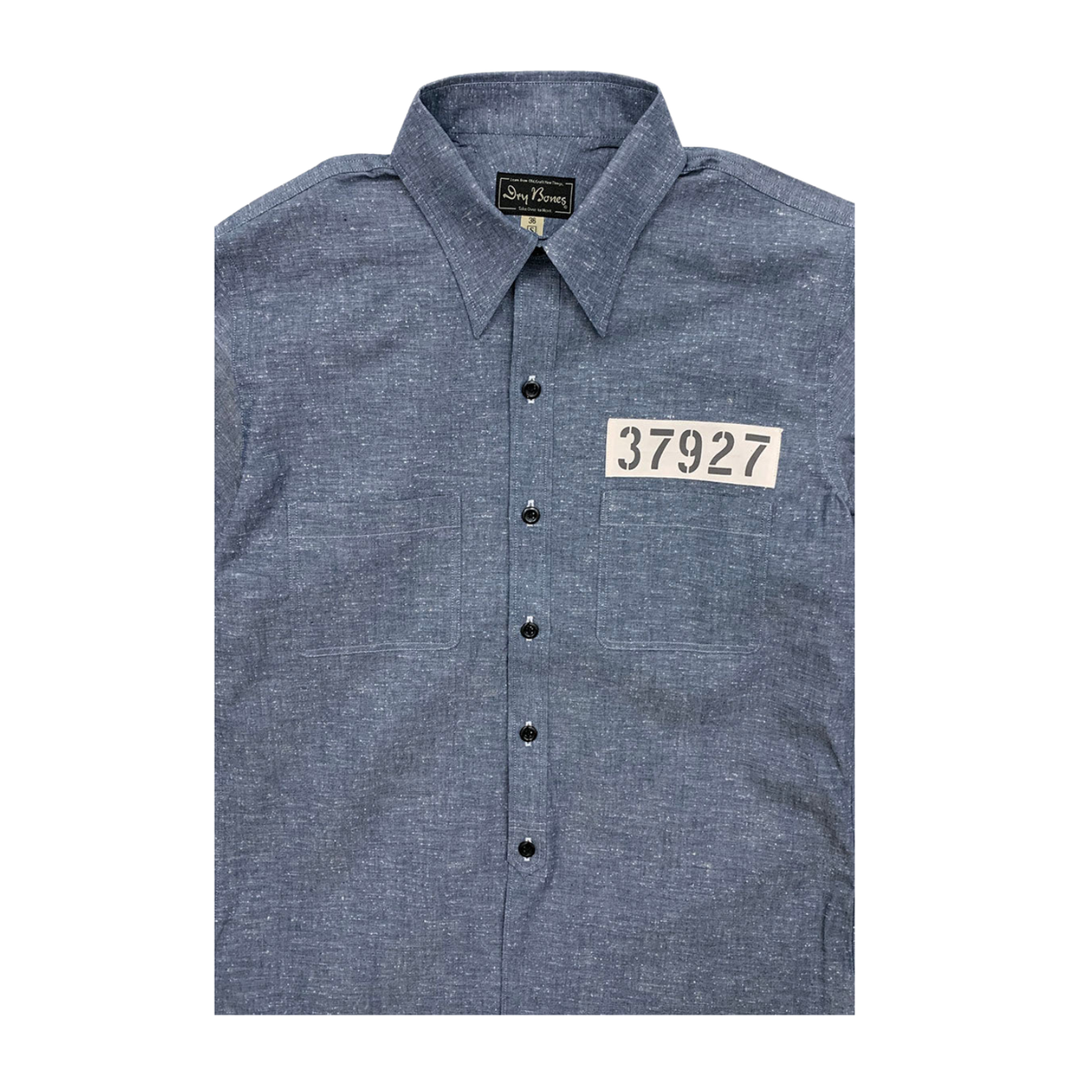Dry Bones Chambray Work Shirt Andy — Blue — view 4