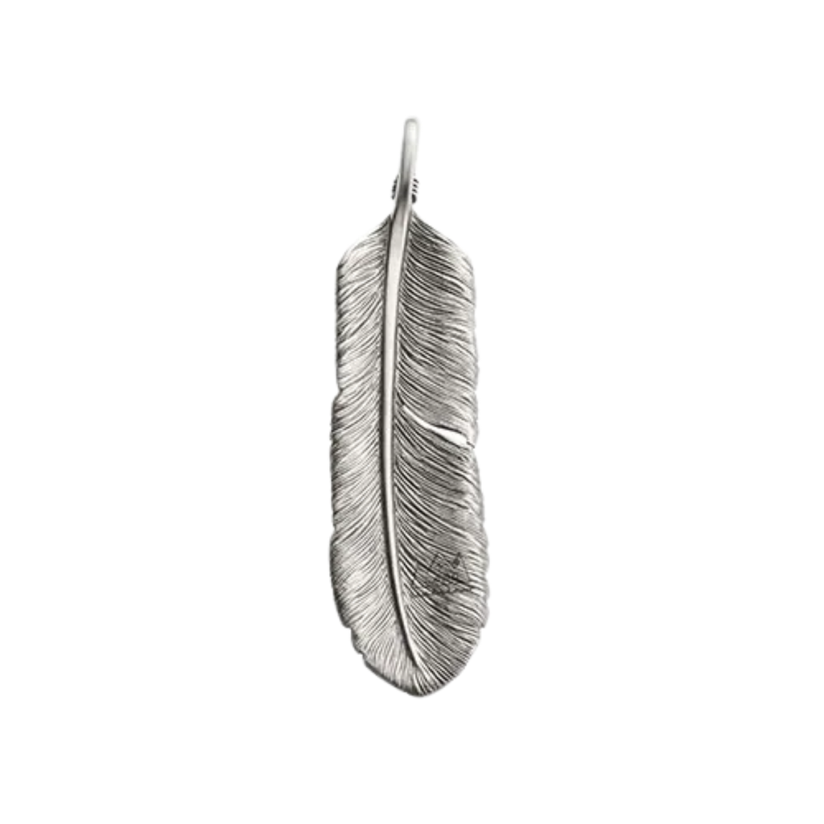 Saad Feather (facing Right) Natural Turquoise Stone Pendant Top — No Color — view 3