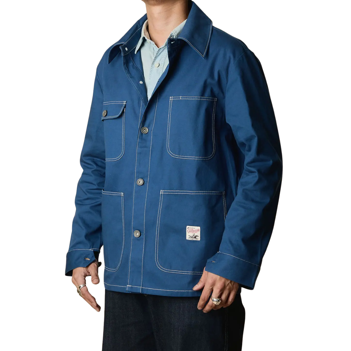 Telluride Chore Coat — Industrial Blue — view 9